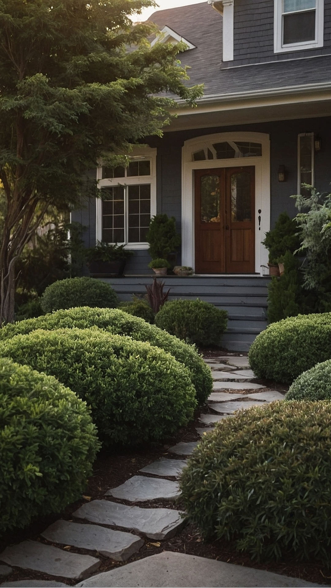 Pathway Partners: Bushes Guiding the Way to your Front Door