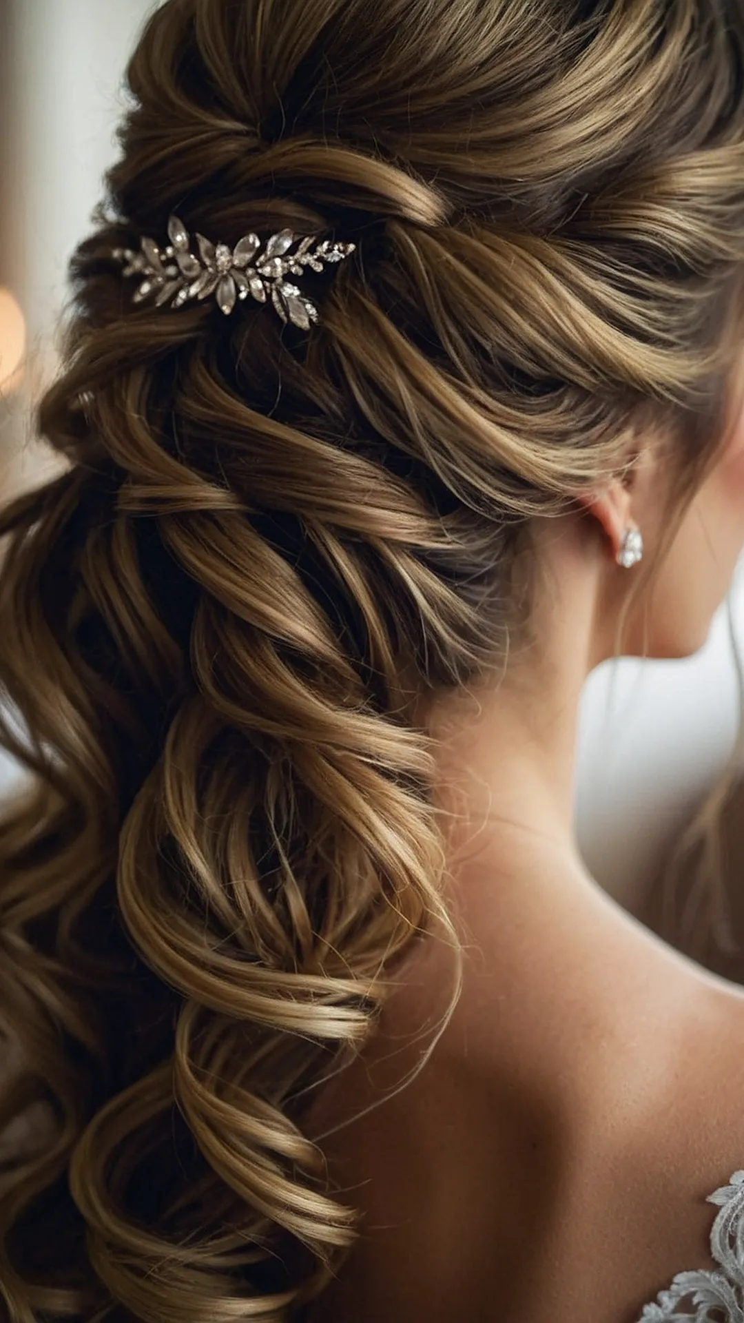 Celestial Half Up Half Down Wedding Hairstyle Ideas